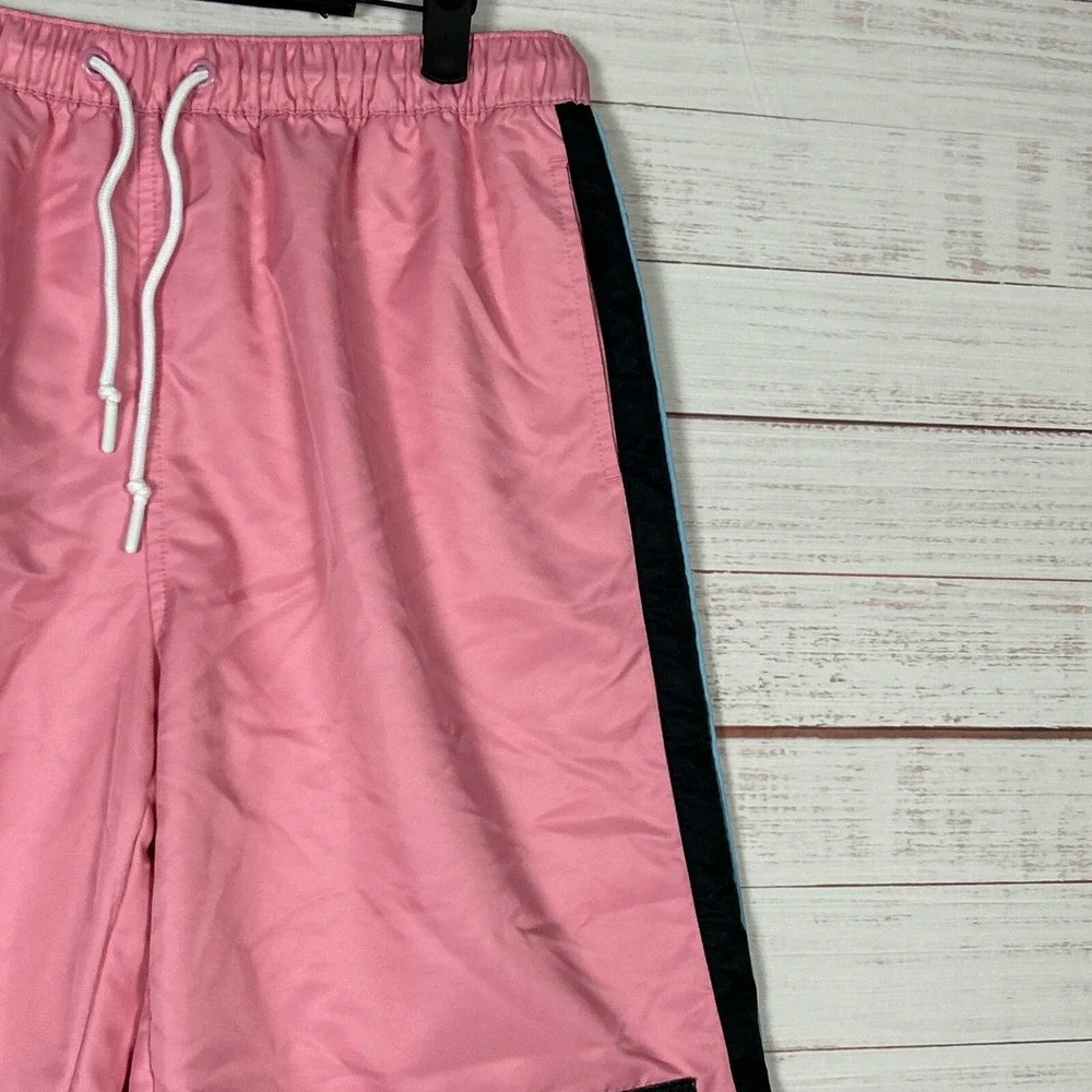 Ellesse Swim Trunks Mens Large (32-34) Shorts Pink Mesh Lined Polyester 10